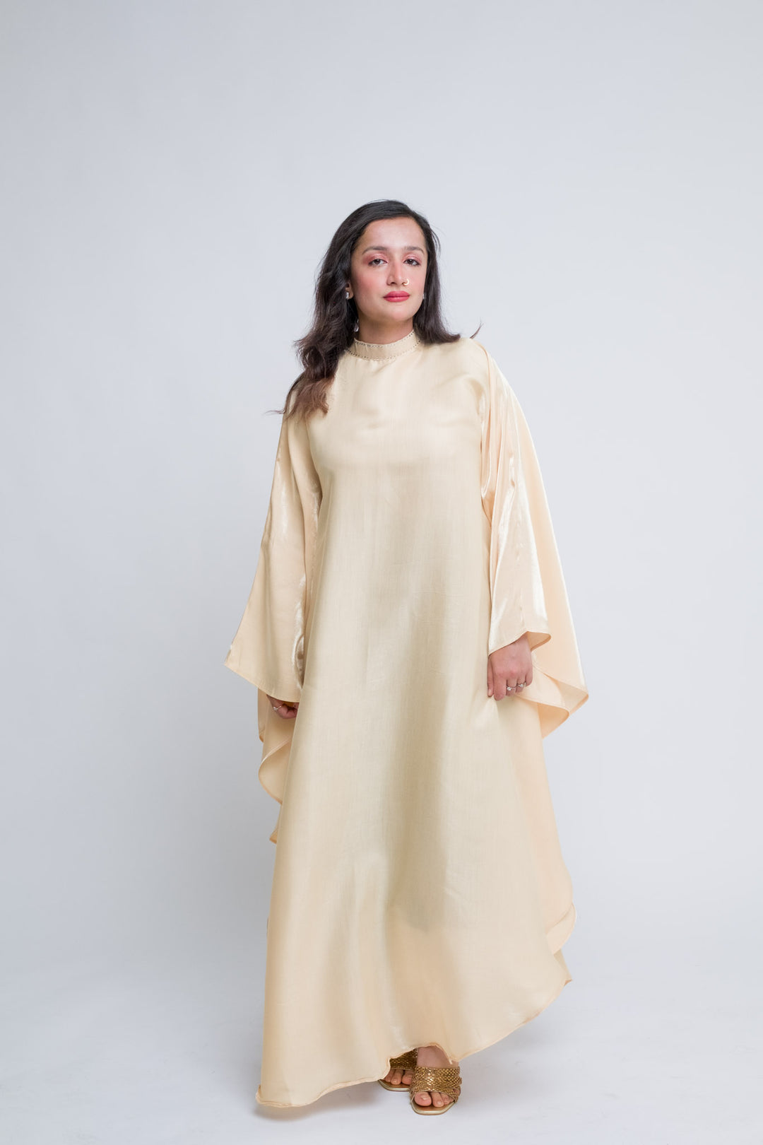Luxury formal kaftan with embellished neckline