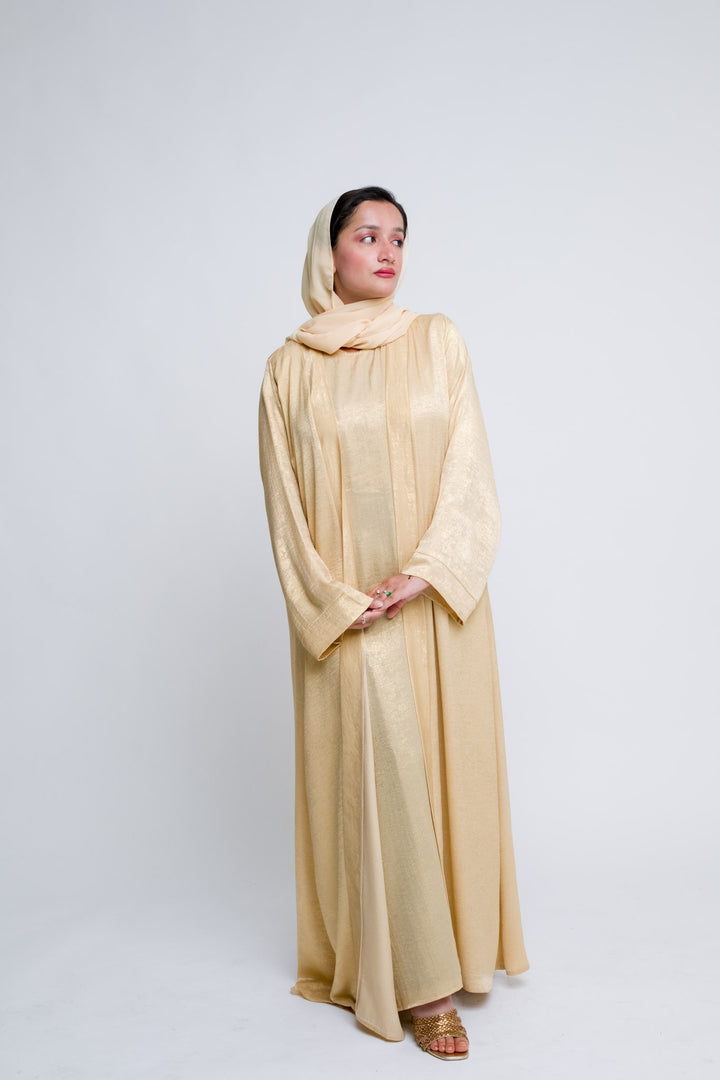 High grade polyester abaya in soft golden tone